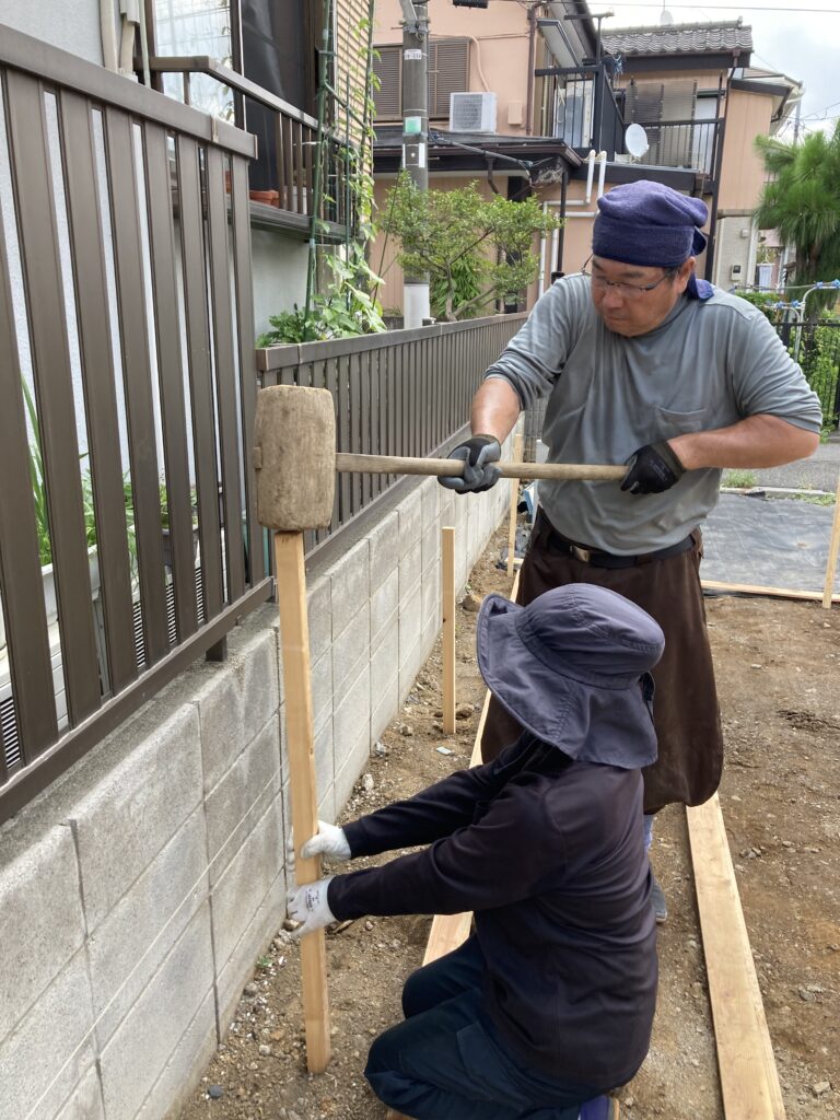 練馬区東大泉5丁目で、遣り方をおこないました。