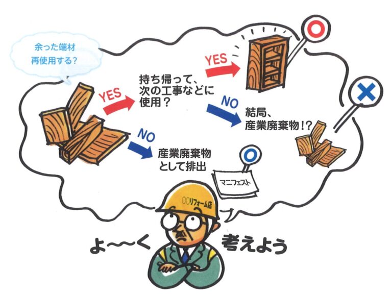 現場で余った木の端材は産業廃棄物？それとも