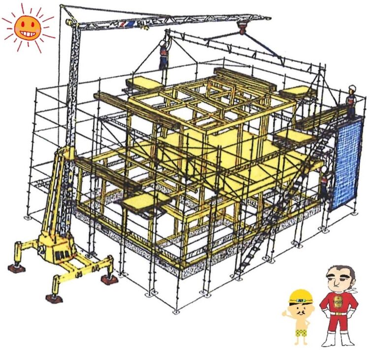 弊社だって、たまには重機を使った建て方も行います。