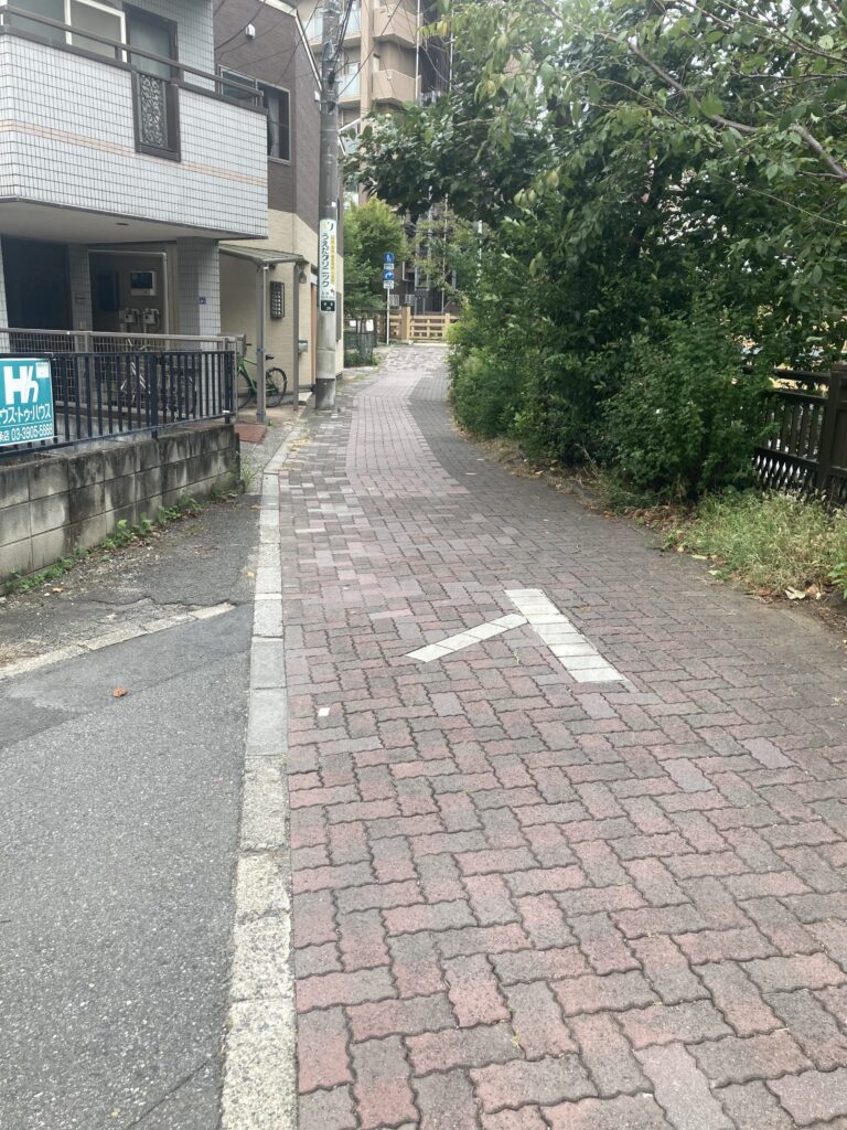 しかも木の枝が道路上に張りだしているので、生コン車やダンプは木に接触してしまいます。